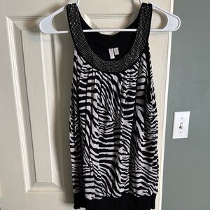 Black and White Zebra Print Women's Top
